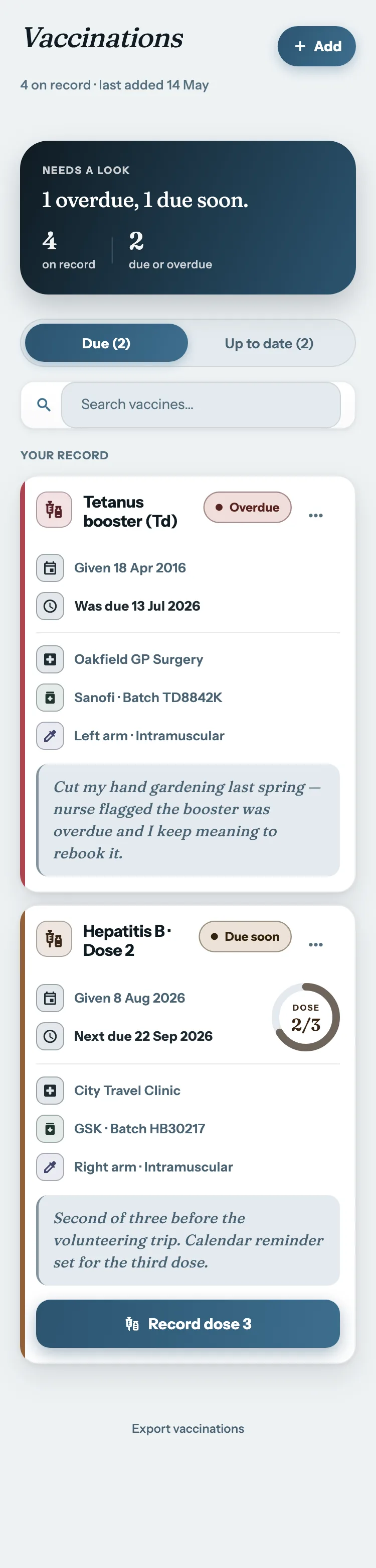 The Biojrnl every vaccination screen